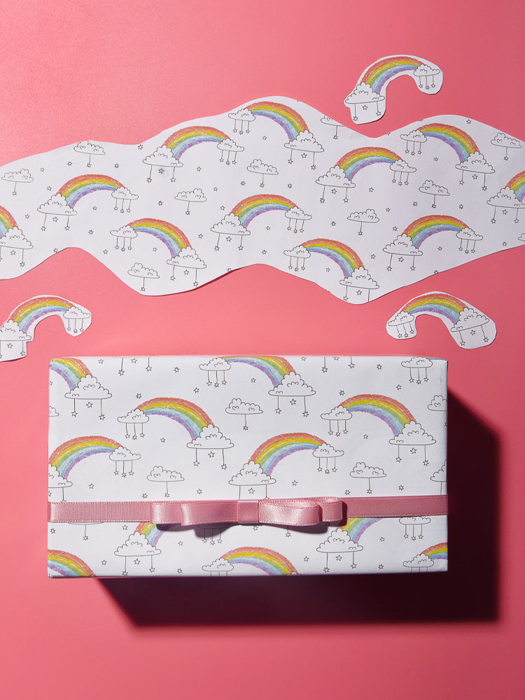 Cute cartoon rainbow wrapping paper