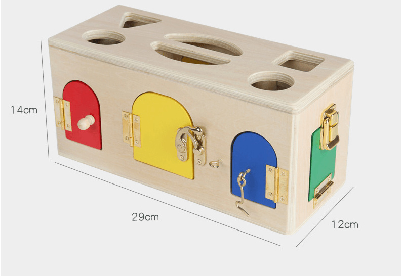 Wooden Shapes and Locks Box