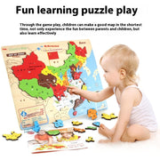 Wooden Magnetic Map Puzzle Toy