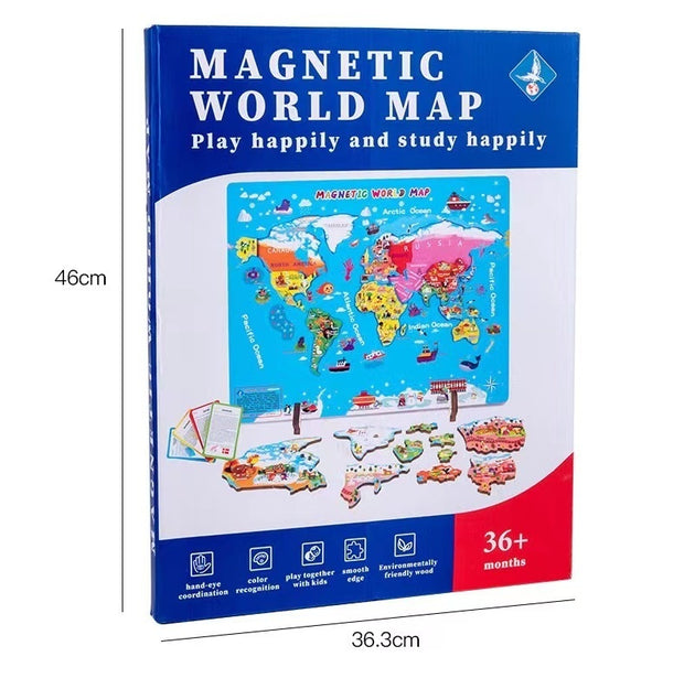 Wooden Magnetic Map Puzzle Toy