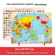 Wooden Magnetic Map Puzzle Toy