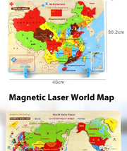 Wooden Magnetic Map Puzzle Toy