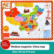 Wooden Magnetic Map Puzzle Toy