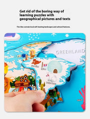 Wooden Magnetic Map Puzzle Toy