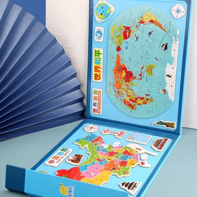 Wooden Magnetic Map Puzzle Toy