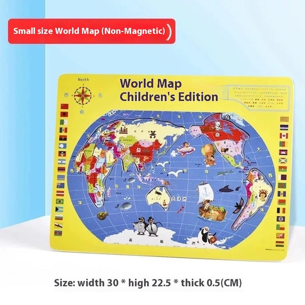 Wooden Magnetic Map Puzzle Toy